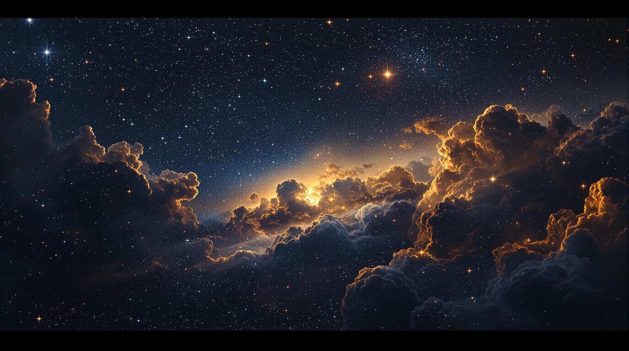 番茄段剧 - 璀璨星空背景,闪亮的天狼星照耀夜空